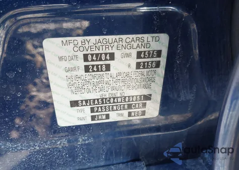 2004 Jaguar X-Type 3.0 из США, поврежденный, VIN SAJEA51C04WE09051